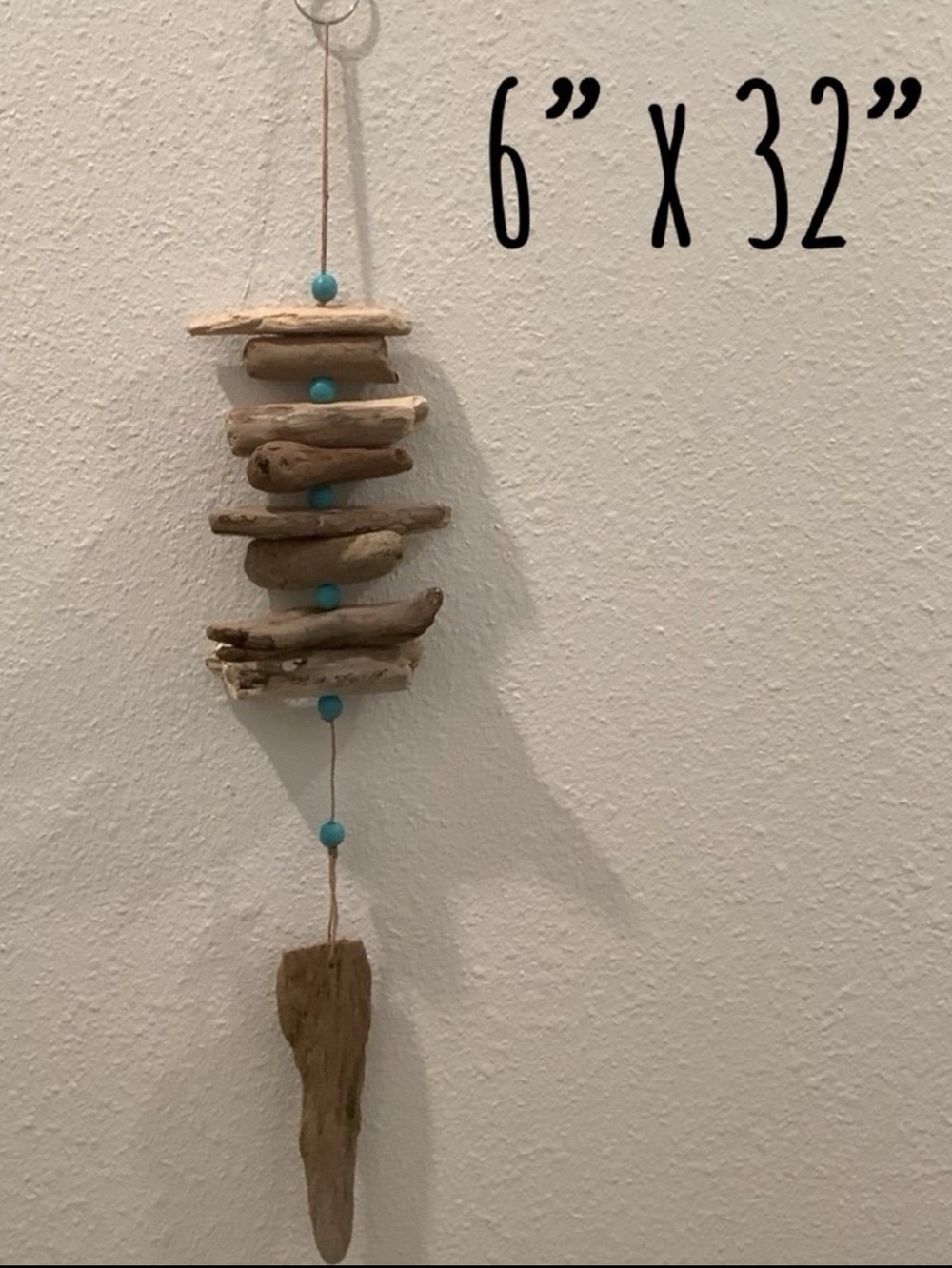 Driftwood Art,  Driftwood Beaded Mobile, Driftwood Coastal Decor, Driftwood